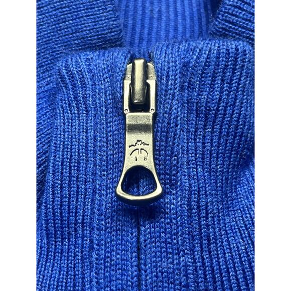 Brooks Brothers Supima Cotton Pullover Sweater Mens Large Blue Mock Neck 1/4 Zip - Picture 8 of 13